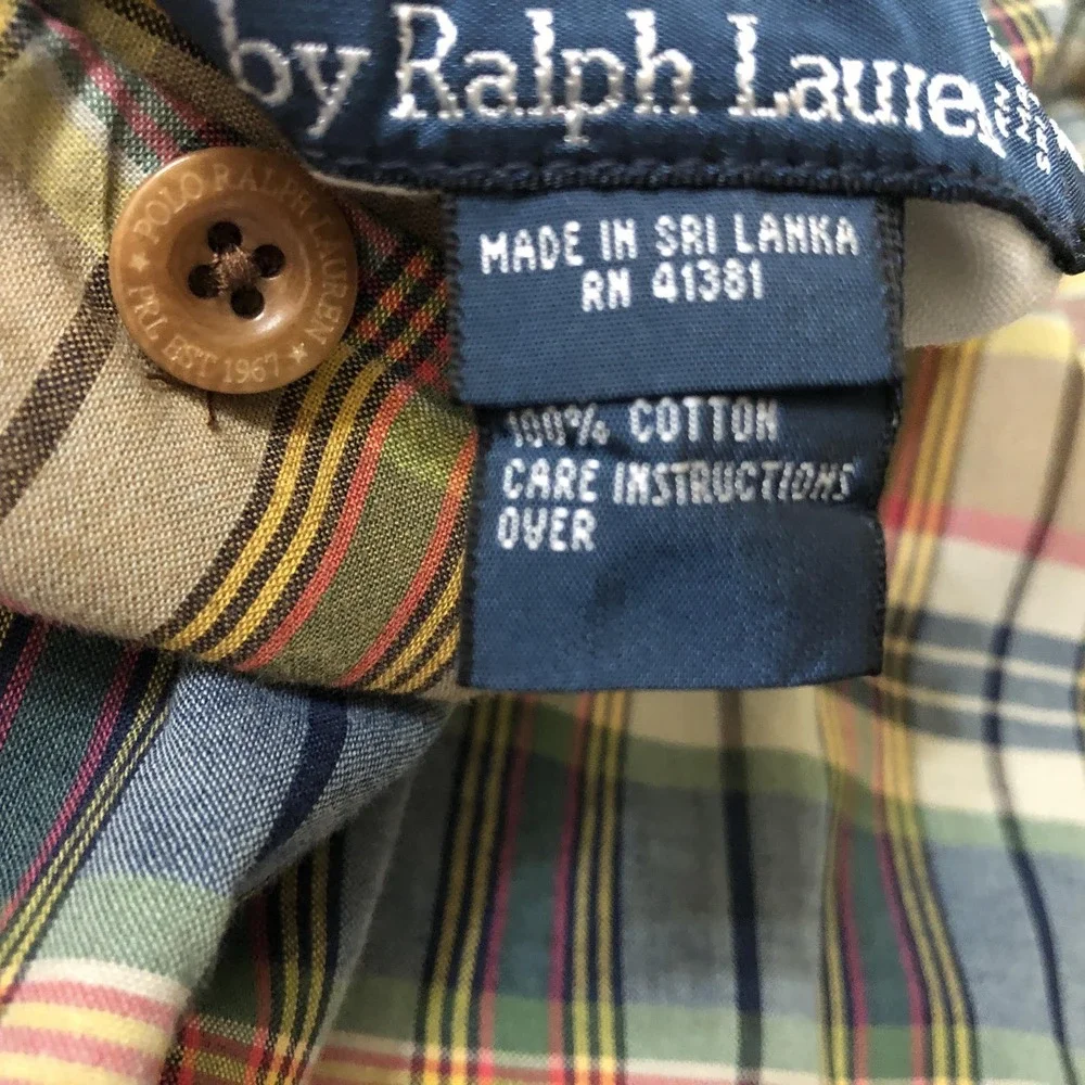Polo Ralph Lauren Shorts Mens 48 Multicolor Plaid Chino Reversible 9 Inseam Big